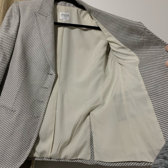 ARMANI COLLEZIONI Italy Blue White Stipe Blazer - Picture 8 of 8